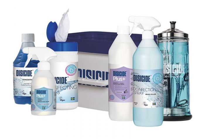 Disicide's Starter Kit White includes everything you need to overhaul your salon or barber shop cleaning regime