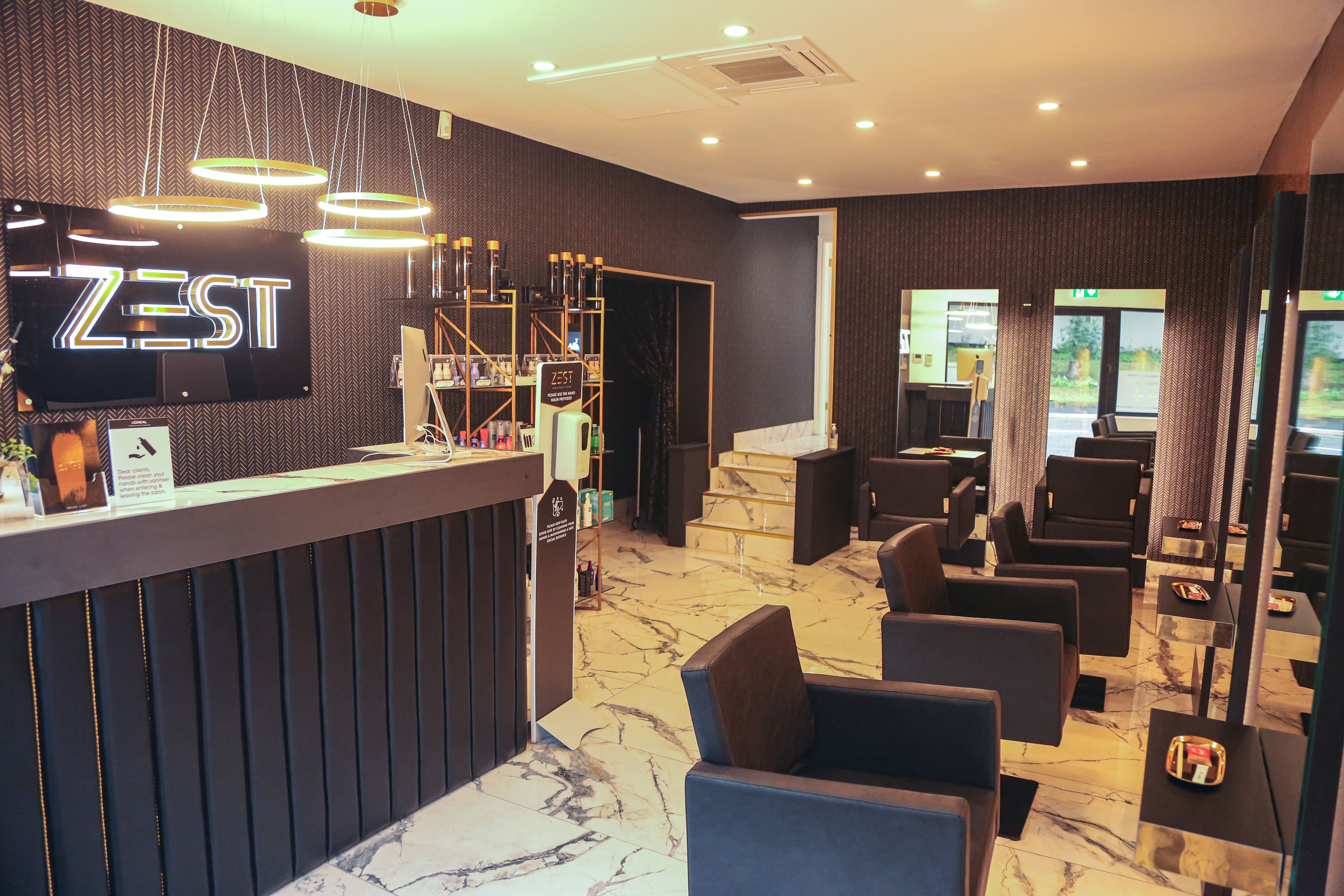 Zest is fitted out with Lotus Salon Furniture available exclusively from Salons Direct