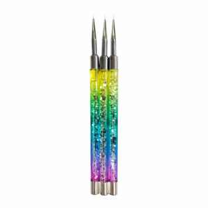 VEGAN Glitterbels Rainbow Fine Detailer Brush Set x 3 Bushes