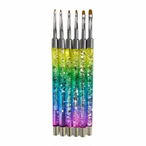 Glitterbels Gel and Art Rainbow Brush Set x 6 Brushes