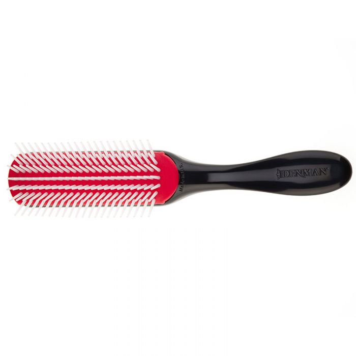 product image of red and black with white bristle denman hairbush