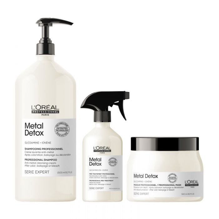 Image of three products from the metal detox range