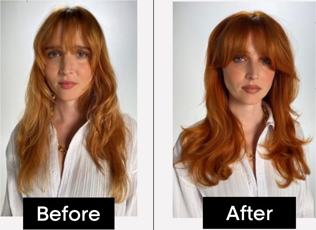 Before and after hair transformation