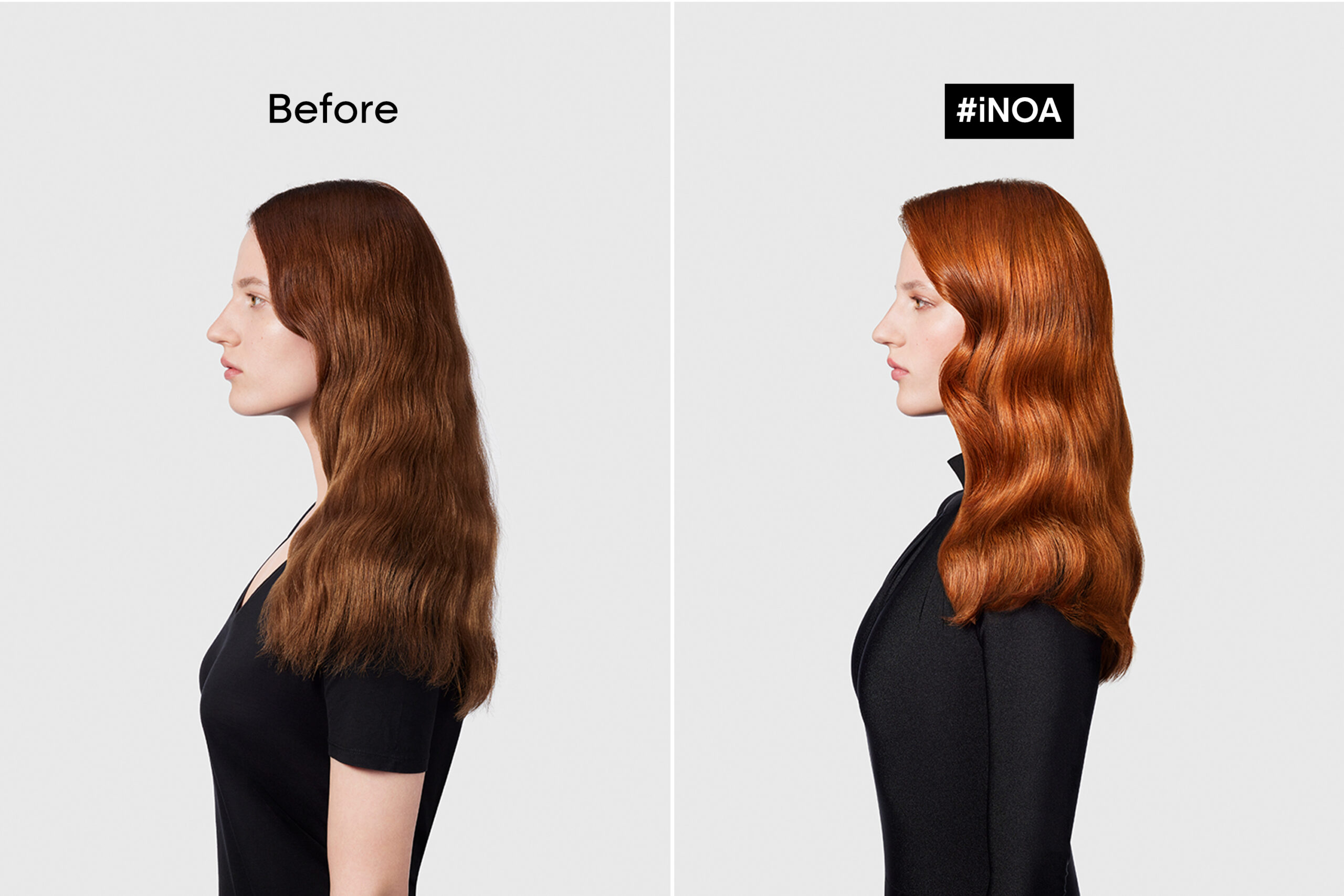 before and after using loreal inoa