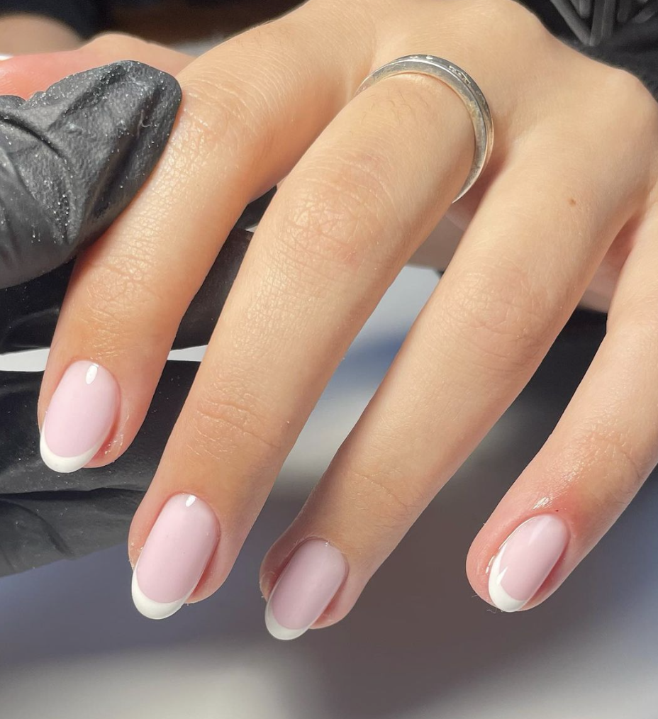 Image of pink and white nails