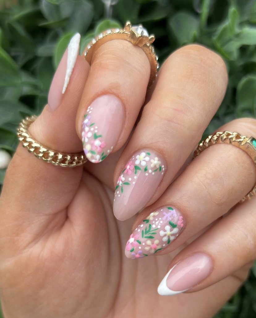 Image of nails with a floral print