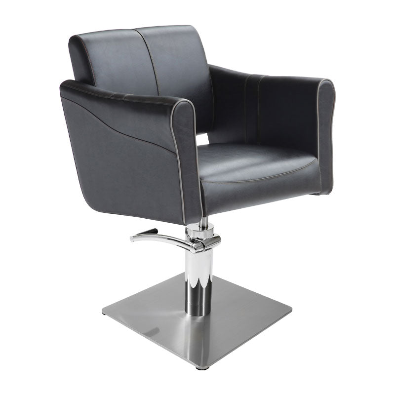 Lotus Chilton Black Styling Chair Square Silver Base