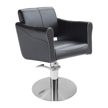 Lotus Chilton Black Styling Chair Round Silver Base