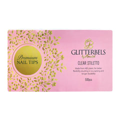 Glitterbels Clear Stiletto Assorted Nail Tips x 500