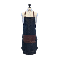 Lotus Denim Pinstripe Barber Apron