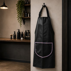 Lotus PU/PVC Barber Apron With Barber Pole Trim