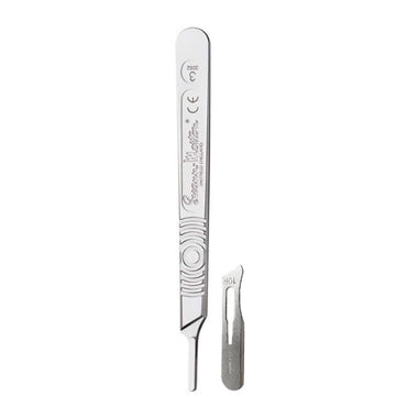 Swann Morton Scalpel Handle and 100 x No.10R Harpe Dermaplaning Blades
