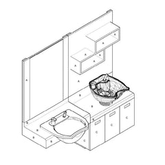 REM Pendle Easy Wash Unit with BW & FW Basins