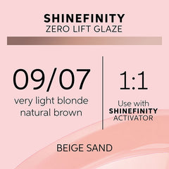 Wella Professionals 09/07 Beige Sand Shinefinity Zero Lift Glaze 60ml