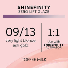 Wella Professionals 09/13 Toffee Milk Shinefinity Zero Lift Glaze 60ml