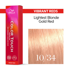 Wella Color Touch 60ml 10/34 Lightest Blonde Gold Red