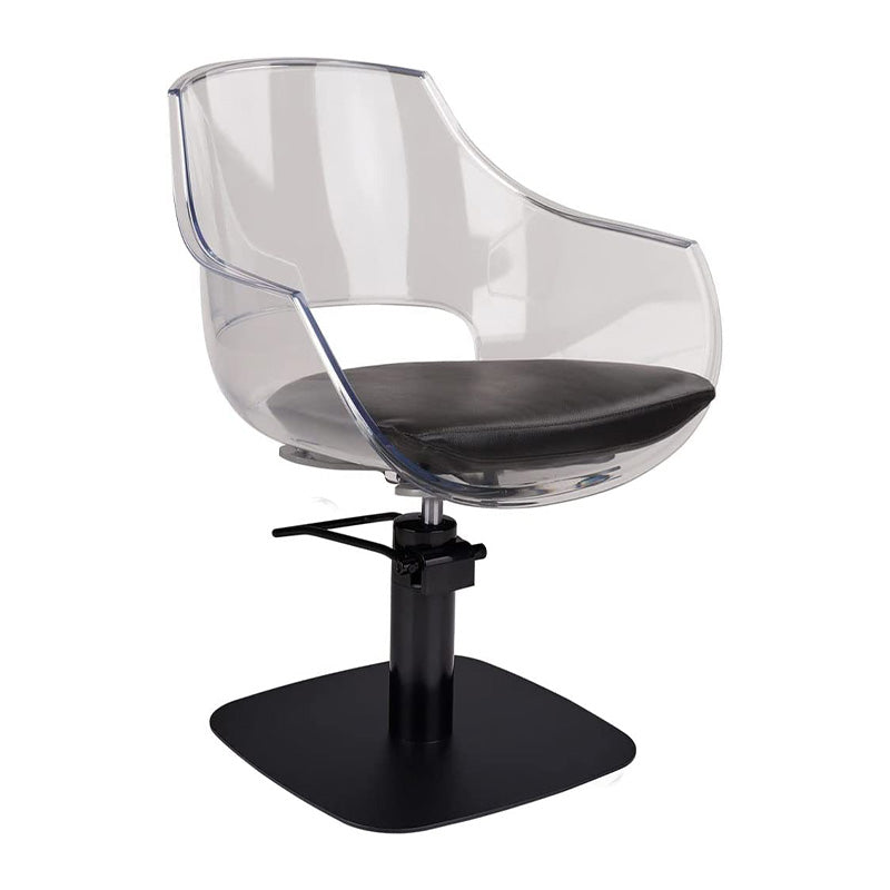 Ayala Ghost Clear Styling Chair Black Seat & Black Base