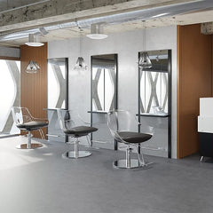 Ayala Ghost Clear Styling Chair Black Seat & Black Base