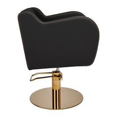 Ayala Holly Black Styling Chair with Gold Stitching and Base