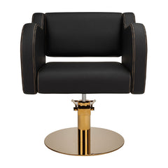 Ayala Holly Black Styling Chair with Gold Stitching and Base
