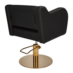 Ayala Holly Black Styling Chair with Gold Stitching and Base