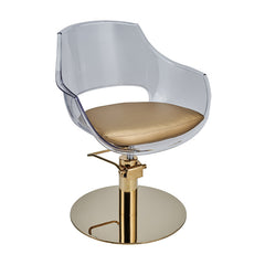 Ayala Ghost Clear Styling Chair Gold Seat and Base