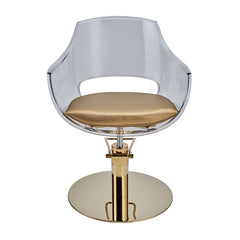 Ayala Ghost Clear Styling Chair Gold Seat and Base