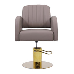 Lotus Darcy Taupe Styling Chair Round Gold Base