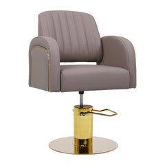 Lotus Darcy Taupe Styling Chair Round Gold Base