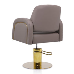 Lotus Darcy Taupe Styling Chair Round Gold Base