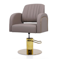 Lotus Darcy Taupe Styling Chair Round Gold Base