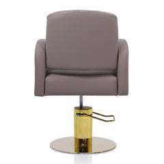 Lotus Darcy Taupe Styling Chair Round Gold Base