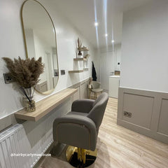 Lotus Darcy Taupe Styling Chair Round Gold Base