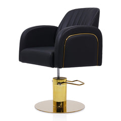 Lotus Darcy Black Styling Chair Round Gold Base