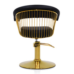 Lotus Poppy Black Styling Chair Round Gold Base