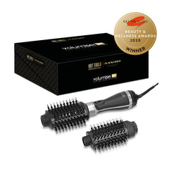 Hot Tools Volumiser Set 2 in 1 Brush & Dryer with Interchangeable Heads Black Gold Edition