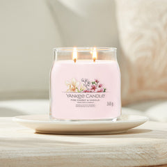 Yankee Candle Signature Pink Cherry Vanilla Medium Jar Candle
