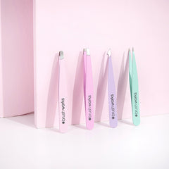 Brushworks HD 4 Piece Combination Tweezer Set - Pastels