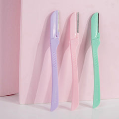 Brushworks Precision Eyebrow Razor - Pastel (Pack of 3)