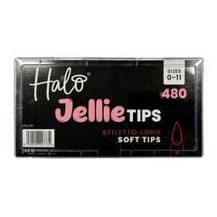 Halo Jellie Stiletto Long Sizes 0-11 Nail Tips x 480