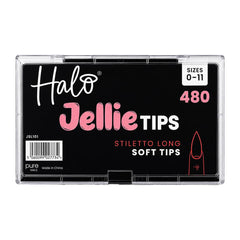 Halo Jellie Stiletto Long Sizes 0-11 Nail Tips x 480