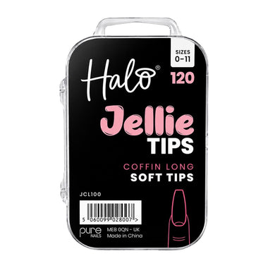 Halo Jellie Coffin Long, Sizes 0-11 Nail Tips x 120