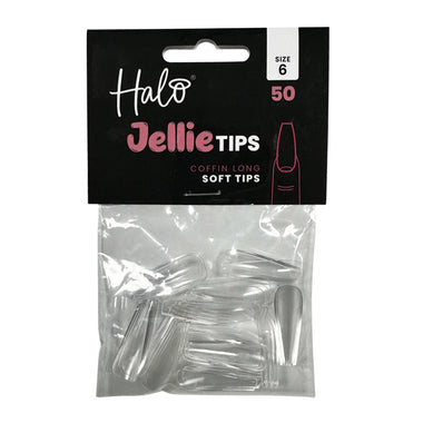 Halo Jellie Coffin Long Sizes 6 Nail Tips x 50