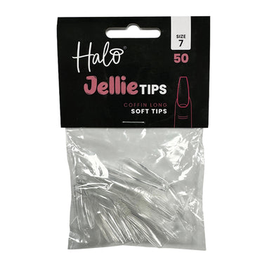 Halo Jellie Coffin Long Size 7 Nail Tips x 50