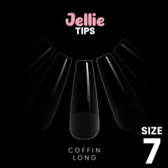 Halo Jellie Coffin Long Size 7 Nail Tips x 50