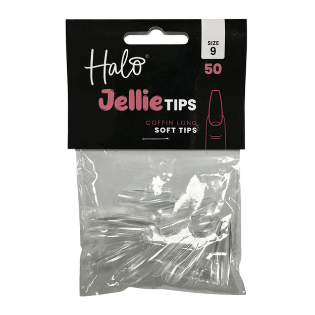 Halo Jellie Coffin Long Size 9 Nail Tips x 50