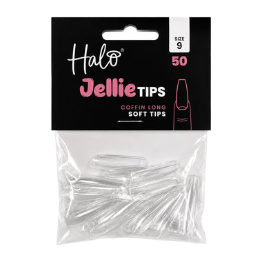 Halo Jellie Coffin Long Size 9 Nail Tips x 50