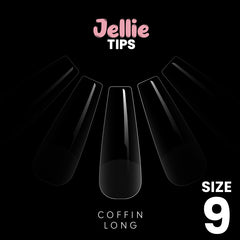 Halo Jellie Coffin Long Size 9 Nail Tips x 50
