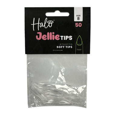 Halo Jellie Stiletto Size 8 Nail Tips x 50