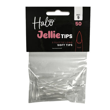 Halo Jellie Stiletto Long Size 9 Nail Tips x 50